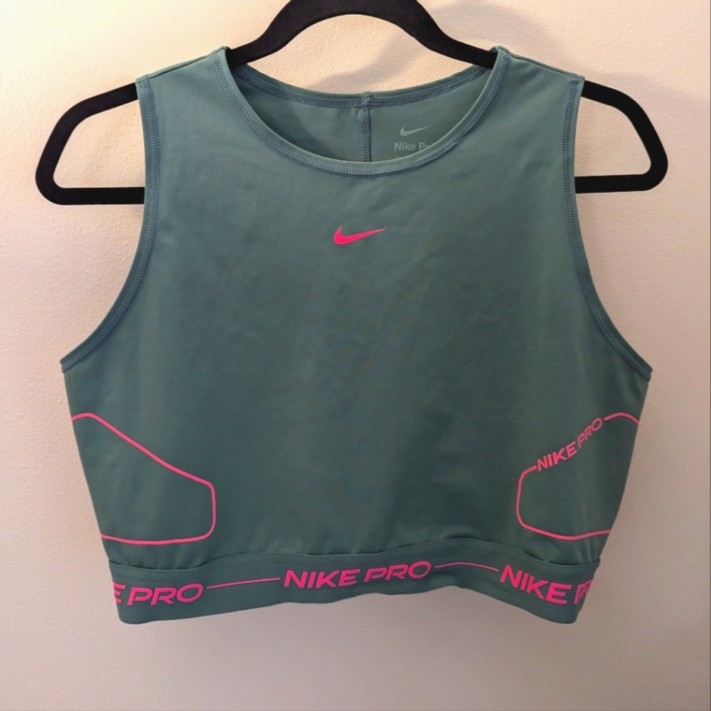 Nike Pro Training Dri-FIT Teal Crop Tank Women's Size Large